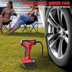 150PSI Tire Inflator Portable Air Compressor: Cordless Air Pump Compatible with Milwaukee 18V Battery - Car Tire Pump with LCD Display & LED Light for Auto, Motorcycles (Tool Only)