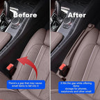 Car Seat Gap Filler 2 Pack with 180° Flip Design - Premium TPE Seat Console Organizer with Storage Box - Universal Fit for Car SUV Truck - Anti-Drop Crevice Blocker (Brown)