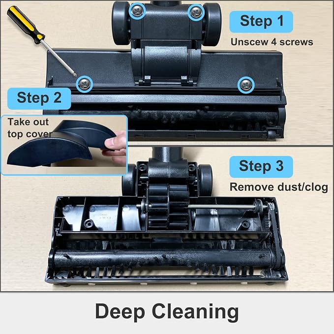 Turbo Brush Head Shop Vac Accessory 1.25" with 2.5" Hose Adapter, 1-1/4" 2-1/2" Shopvac Attachment for Wet Dry Vacuums, Ideal for Pet Hair Removal on Carpets Area Rugs Hardfloors