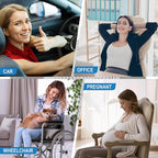 Lumbar Support Pillow for Car, Car Seat Back Support for Driving | Memory Foam Car Lumbar Support for Driving, Car Back Cushion, Adjustable Straps, Lower Back Pillow, Breathable 4D Mesh, Gray