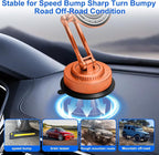All-Metal Alloy Long Arm Magnetic Suction Cup Car Phone Mount(Orange) | Strong Powerful Magnetic Heavy-Duty Windshield Dash 360° Mechanical Rotation Cell Mobile Phone Vehicle Bracket for All Cars