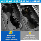 Cup Holder Insert for GMC Hummer EV 2026 2025 2024 2023 2022 Accessories Center Console Silicone Cup Holder Drink Bottle Holder Organizer Non-Slip Interior Decoration for Hummer EV SUV Black