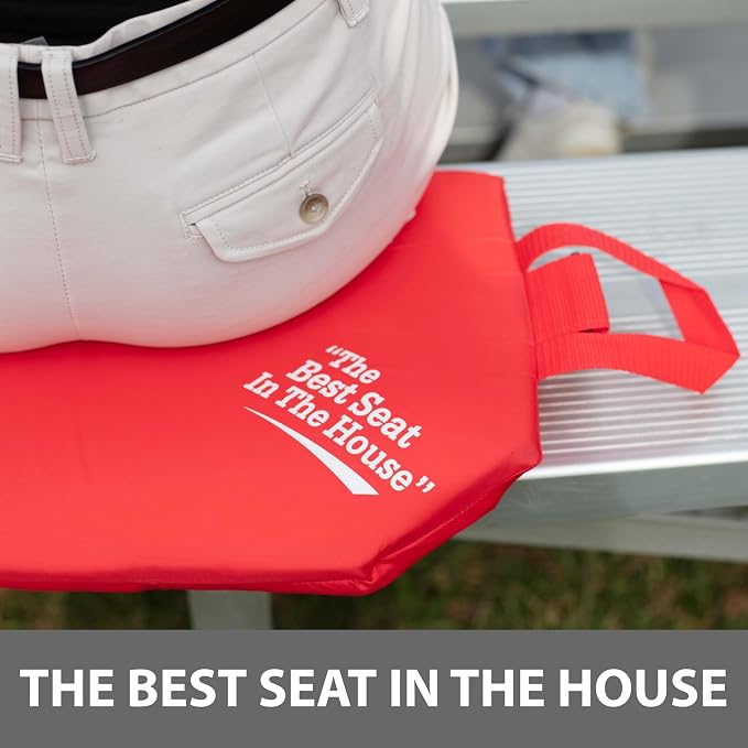 Vesture Lava Buns MicroCore Heated Seat Cushion - Cordless Portable Warmer for Office, Car, Home & Outdoor Events - Fast Even Heat - Soft Red Fabric - No Cords No Batteries - Winter Comfort Pad