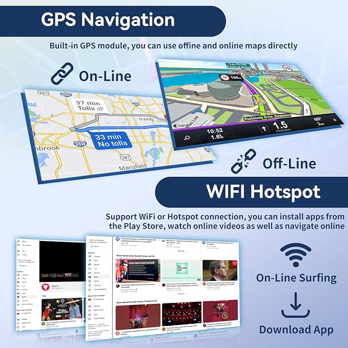 [4+128GB]Android 15 Car Stereo for Ford Fusion Mondeo 2013 2014 2015 2016 2017 2018 2019 with Wireless CarPlay Android Auto,9" Screen Car Radio with Bluetooth GPS WiFi FM/RDS DSP EQ SWC Backup Camera