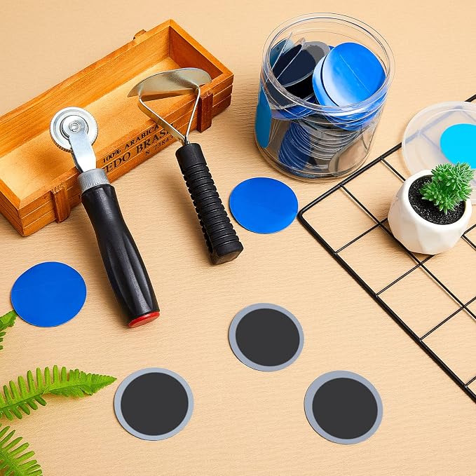 100 Pcs Heavy Duty Tire Patches Radial Patch Round Fast Repair Cold Tyre Puncture Repair Kit for Car Truck Motorcycle Automobile Bike Inner Tire (58 mm)
