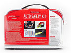 Travel Pro Emergency Roadside Kit - Compact Car Safety Set with Jumper Cables, Tow Strap, Flashlight, Gloves, First Aid Kit & 1-Year Free Roadside Assistance