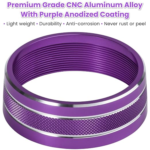 Audio Air Conditioning Button Cover Decoration Twist Switch Ring Trim for Jeep Wrangler JK JKU Patriot 2011-2018, Compass 11-16, Liberty 08-12, Dodge Challenger 08-14 Interior Accessories (Purple)