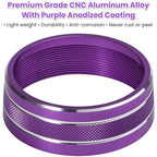 Audio Air Conditioning Button Cover Decoration Twist Switch Ring Trim for Jeep Wrangler JK JKU Patriot 2011-2018, Compass 11-16, Liberty 08-12, Dodge Challenger 08-14 Interior Accessories (Purple)