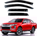 KPY Rain Guards Fit for 2015-2023 Mitsubishi L200 Double Cab, Out-Channel Window Visors Vent Wind Deflectors 4PC, Truck Accessories for 2015-2023 Mitsubishi Triton Double Cab