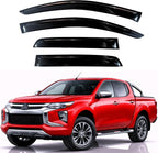 KPY Rain Guards Fit for 2015-2023 Mitsubishi L200 Double Cab, Out-Channel Window Visors Vent Wind Deflectors 4PC, Truck Accessories for 2015-2023 Mitsubishi Triton Double Cab