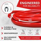 Car Door Edge Protector – Universal DIY Edge Trim to Prevent Scratches & Dings – Flexible Adhesive Molding Trim for Cars, Trucks & SUVs (10 Ft - Red)