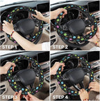 RPG Dice Steering Wheel Cover, Non Slip Polyester Car Wheel Protector for Car SUV Truck, Universal 15 Inch