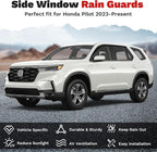 Window Visors Rain Guards for 2023-2025 2026 Honda Pilot LX Sport EX-L TrailSport Touring Elite Accessories, Outside-Mount Tape-On Side Window Wind Deflectors Vent Visors Shades Rainproof 4PCS