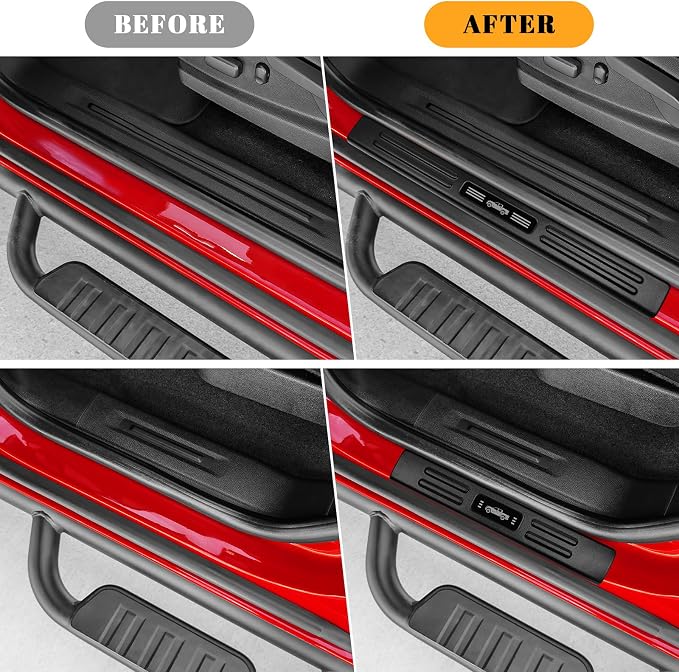 4PCS Car Door Edge Guards Door Sill Protector for Chevy Colorado & GMC Canyon 2015-2022 Accessories ABS Plastic Material Matte Black Car Door Threshold Protection