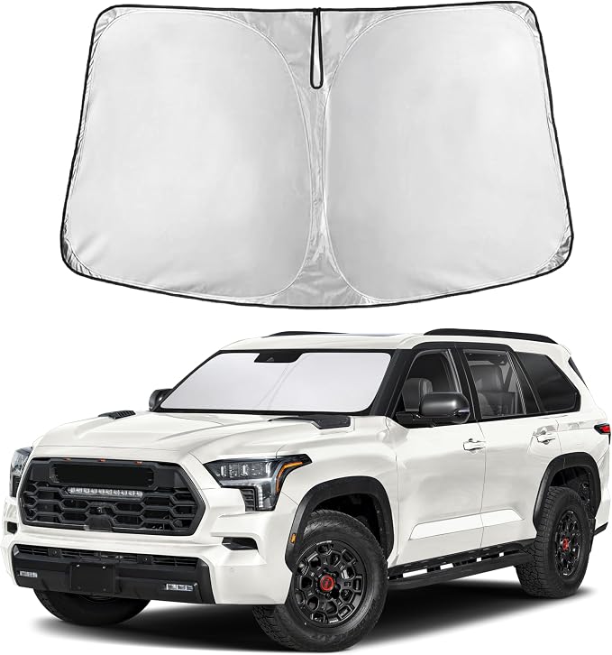 Windshield Sunshade Compatible for Toyota Sequoia 2023-2024 2025 2026, Sun Visor for Front Windshield & Window Sun Shade Cover, UV Heat Blocker & Protector, Car Accessories