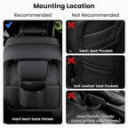 1797 Car Trash Can for Back Seat, Automotive Garbage Bin Clip on Front Seat Back, PU Leather with Leakproof Removable Plastic Liner, 0.42 Gallon Capacity for Small Trash