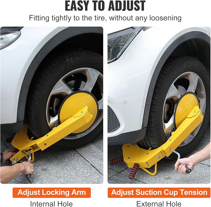 Wheel Lock Clamp, 2 Pack Trailer Wheel Lock, Heavy-Duty Anti Theft Tire Lock, Adjustable Tire Boot Lock, Trailer Wheel Locks for RV Trailers, Cars, Trucks, SUVs