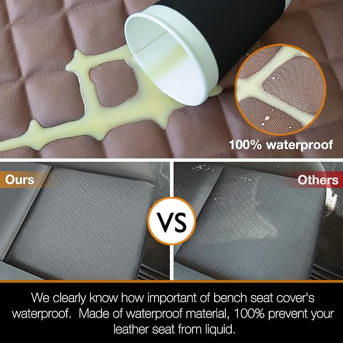 Car Seat Cover Waterproof Back Seat Cover for Kids and Dogs Without Smell Heavy Duty and Nonslip Rear Seat Protector Non Stick Fur Bench Seat Cover for SUV Van Easy to Install Machine Washable
