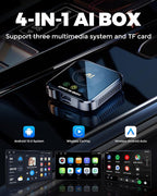 Magic AI Box Wireless CarPlay Adapter, Fast Car Video Box Plug & Play, Easy Setup, Supports Netflix/YouTube/TF Card Streaming Equalizers and More for OEM Wired CarPlay/Android Auto Cars(Charcoal Gray)