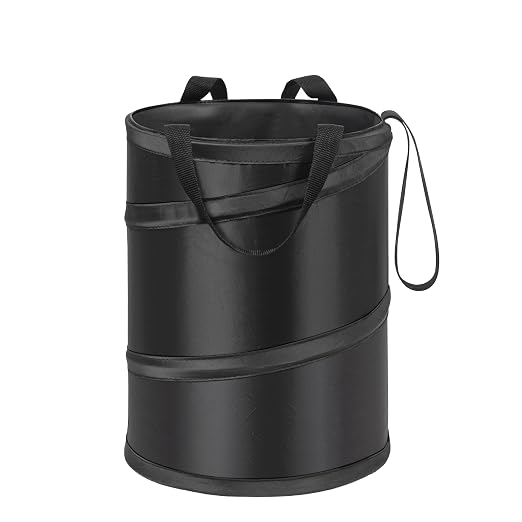 4 Gallons New Leakproof Car Trash Can, Large Trash Can Pop-up Collapsible Hanging Car Trash Bin, Waterproof PEVA Liner Open-Top Garbage Can for Cars Home Office Camping