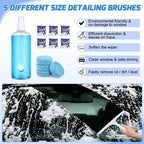 37PCS Car Detailing Kit Auto Cleaning Tools Wash Set with Storage Carry Bag Home Use for Interior Exterior Deep Clean Car Care Windshield Dashboard Seat Air Vents Wheels Tires, Blue