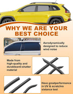 6-PCS Low Profile Window Rain Guards Fit for Jeep Cherokee 2014-2023 Rain Guard Window Deflectors Extra-Thick Side Window Visors Vent Shades Tape-on Vent Visors Car Accessories