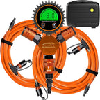 4 Tire Inflation Deflation System W/300PSI Digital Pressure Gauge | Fits up to 200" Wheelbase, Plastic Carry Box & Heavy Duty Hoses, Fits Truck, Car, Trailer, Motorcycle Offroad Vehicles,Orange