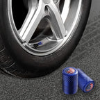 Tire Valve Stem Caps, Anodized Aluminum Tire Valve Cap Set | Corrosion Resistant, Universal Stem Covers for Cars Trucks Motorcycles SUVs and Bikes (Blue-US)