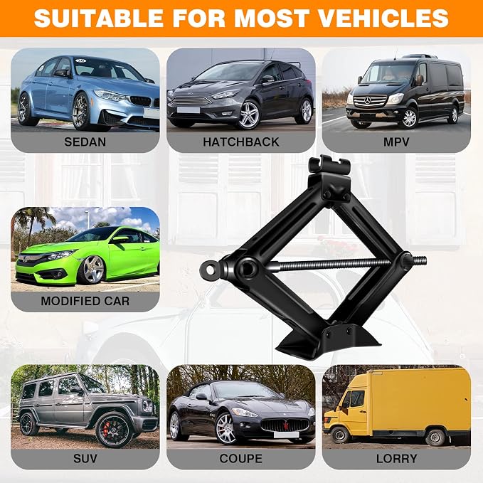 Car Jack Kit,Scissor Jack,Heavy Lifting Jack for Car 2 Ton (4409 lbs) Wide Range of Applications Scissor Jack,for Truck SUV