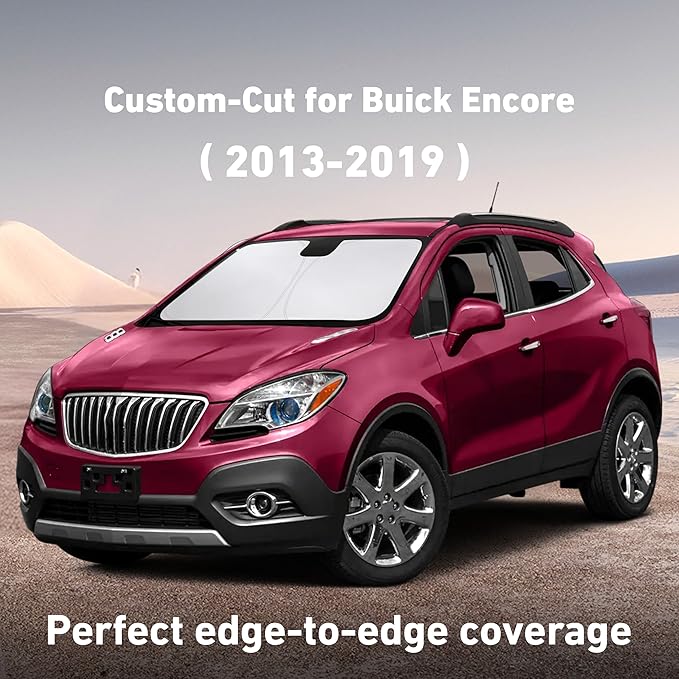Windshield Sunshade Compatible for Buick Encore 2013-2017 2018 2019, Sun Visor for Front Windshield & Window Sun Shade Cover, UV Heat Blocker & Protector, Car Accessories