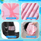 Car Seat Towel Covers with Storage Bag, 63 x 32 Inch Universal Non Slip Waterproof Sweat Protector for Car Truck, Gym Swimming Running, Machine Washable(2 Pack,Pink Bow)