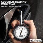 Tire Pressure Gauge for Cars ANSI Certified - Air Pressure Gauge | Glow in the dark analog dial tire gauge, tire gauges for tire pressure, accurate & easy to read