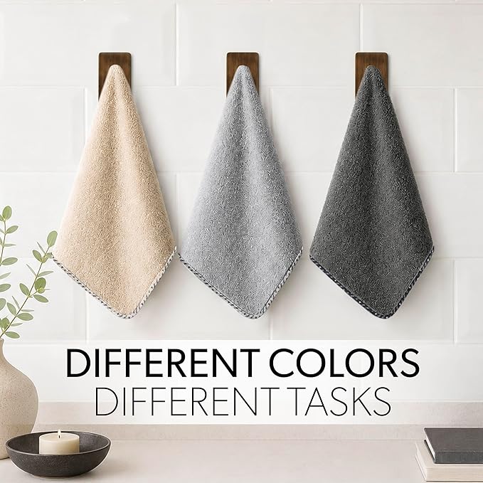 AllSwipe Multi-Purpose Microfiber Towels for Cars, Microfiber Cleaning Cloth Multi Color Drying Towels Car Detailing for Wash Interior and Glass, 14 x 12 Inch - 6 Pack