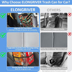 Car Trash Can Bin for Back Seat Leak Proof, Cute Car Trash Bag Hanging, Vehicle Trash Can for SUV Truck Van, Automotive Garbage Cans Front Seat Red Leaves, 2 Gallons