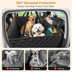 2026 Upgraded Dog Back Seat Extender for Full Size Crew Cab Truck - Large Hard Bottom Dog Car Seat Cover Holds 550lbs, Waterproof Dog Hammock Pet Bed with High-Density Foam Non-Slip