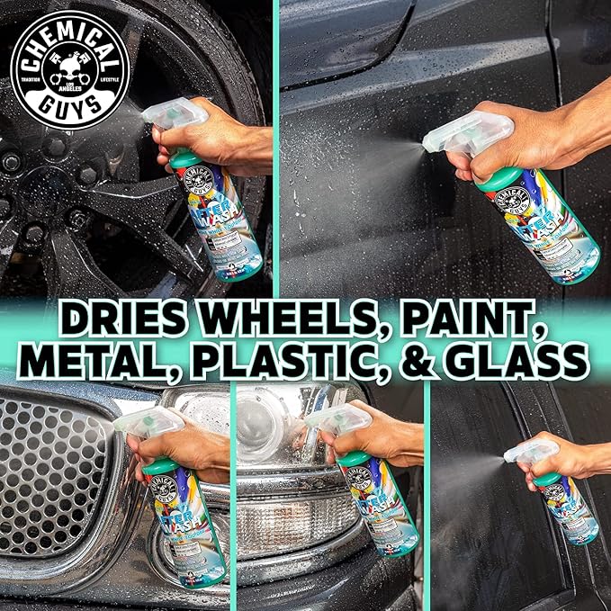 CWS_101_64A Car Wash, Dry & Shine Bundle - Maxi-Suds II Foaming Car Wash Soap, 64 oz (Half Gallon), Cherry Scent + After Wash Gloss Boosting Drying Aid (16 oz) (2 Items)