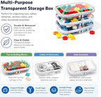 Clear Hard Plastic Zipper Case,Transparent Double Zippers Hard Pouch with 3pcs,Portable Travel Organizer Bin for Toy Storage