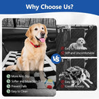 Thickened Dog Bed for Car Back Seat, Upgraded Bottom Non-Slip, Fits Hard Bottom car seat Cover for Dogs, Premium Mixed Color, Dog Car Seat Cover(White-Black)