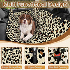 Waterproof Dog Car Seat Cover for Back Seat, Pet Hammock- S, Leopard/Black | Durable waterproof hammock with nonslip design & storage pockets. Protects seats from scratches, fits cars, SUVs & trucks.