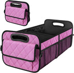 Car Trunk Organizer for SUV, Car Organizers and Storage with Reinforced Handles, Car Accessories for Women/Men 50L Waterproof Polyester Trunk Organizer(Medium,Pink)