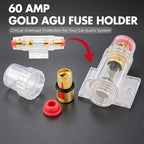 8 Gauge 1200W Amplifier Wiring Kit Complete Amp Installation Kit with LC-1 Remote Bass Control Knob,RCA & Speaker Cables,60A AGU Fuse Holder,Power & Ground Cable for Car Audio Subwoofer Stereo System