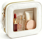 Small Clear Makup Bag, Clear Cosmetic Bags with Zipper Waterproof Small Travel Cosmetic Case Cute Make Up Pouch Mini Car Essentials for Women Travel Car Organizer