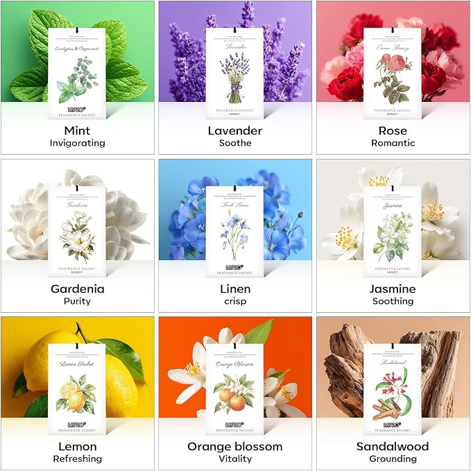 12 Pack Fresh Linen Scented Sachets for Drawer, Closet & Car Air Freshener Bags | Odor Eliminator & Fabric Refresher | Crisp, Clean Home Fragrance Gift Set