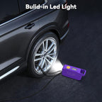 150 PSI Tire Inflator Portable Air Compressor, 12V DC Auto Shutoff Air Pump with Digital Pressure Gauge and Emergency LED Light for Car Tires, Bicycle & Balloons, Purple