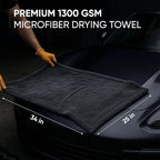 Papa Dragon Car Drying Towel – Extra Large 25"x34" - 1300 GSM Microfiber Towel, Twisted-Loop, Streak-Free, Scratch-Free, Ceramic Coating Safe, for Cars Trucks SUV – 1 Pack