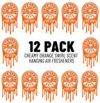 Hanging Car Air Freshener 3-Pack, Creamy Orange Swirl Premium Sweet Citrus & Smooth Creamy Vanilla Fragrance, Rearview Mirror Paper Fresheners for Cars, Trucks & SUVs