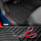 FlexTough LITE Rubber Car Mats Full Set - All Weather Floor Mats for Cars & SUVs - Automotive Waterproof Black Car Floor Mats for Cars Interior Accessories Universal Trim-to-Fit