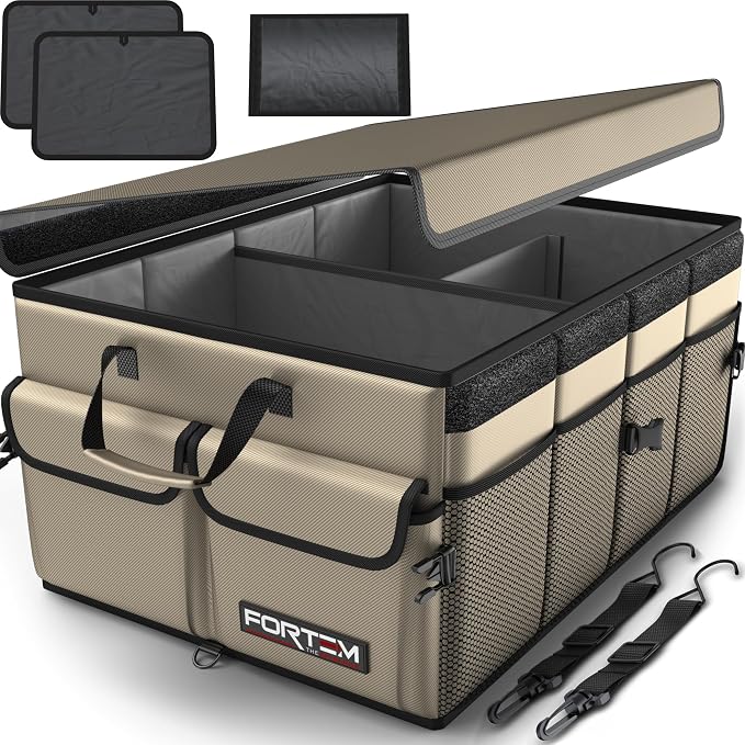 Trunk Organizer For SUV Car Trunk Organizer, Foldable Storage, Car Accessories for Women Men, Collapsible Bag, 600D Oxford, Non Slip Bottom, Straps, Soft Cover (50L)