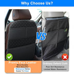 Back Seat Protector 2 Pack Fit for Ford Explorer Car Kick Mats for Kids Upgraded Version with Storage Organizer Waterproof Dirt Proof Faux Leather Auto Accessories (Black)