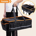 Car Front Trunk Organizer with Cooler Bag Compatible with Tesla Model Y Model 3 2020-2026, Foldable Grocery Frunk Storage Bag Collapsible for Car SUV with Multi Compartment，Black